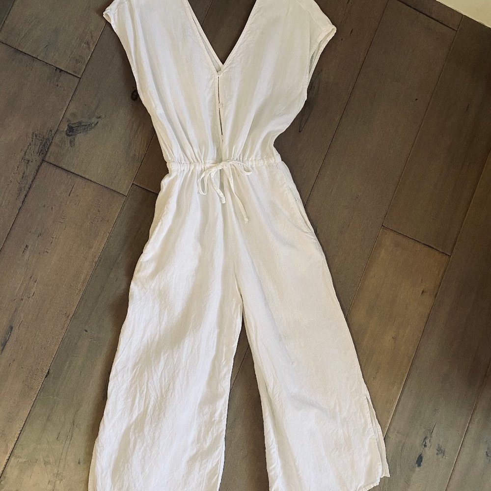 Cloth and Stone white linen jumpsuit